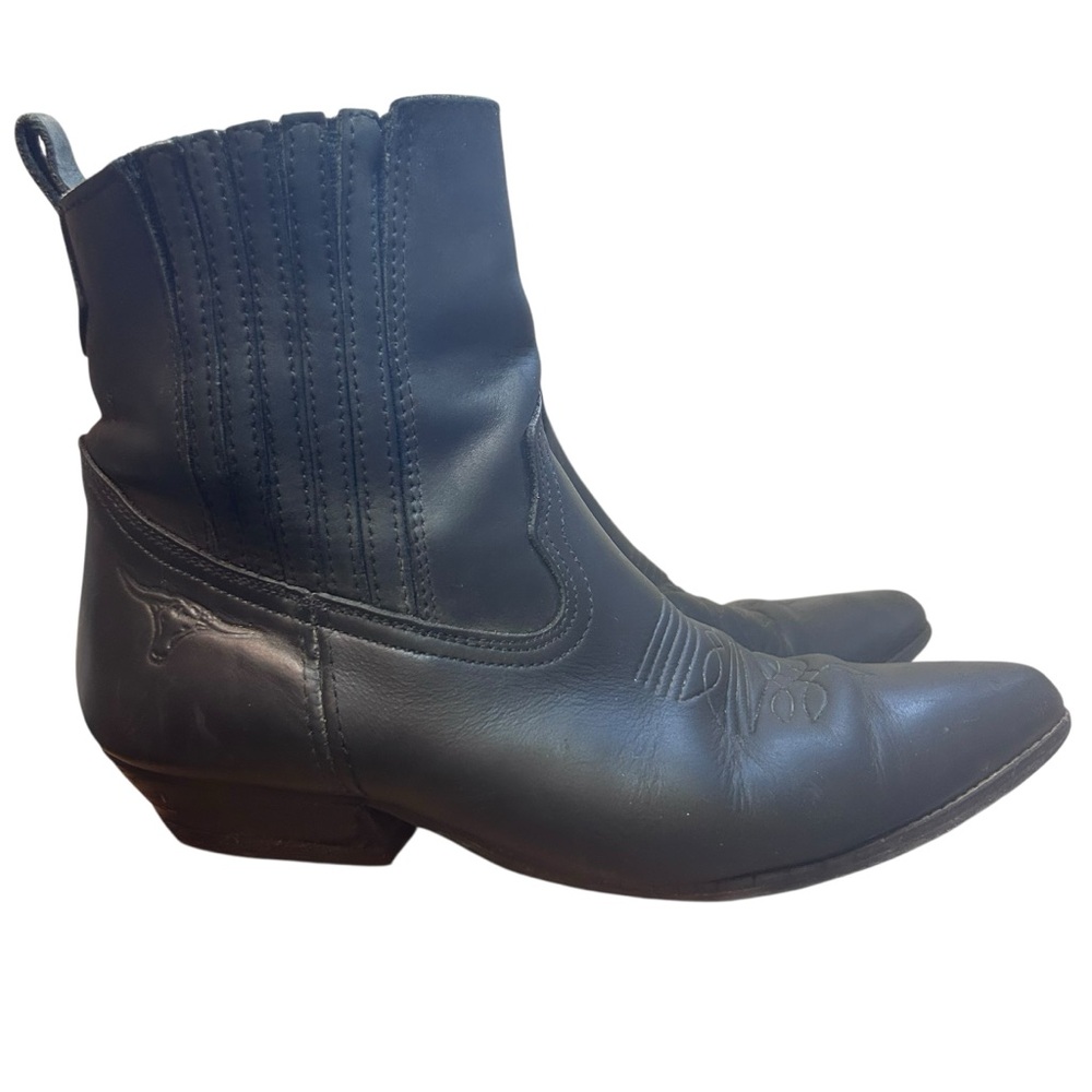 Vintage Joe Sanchez Men’s Cowboy Boots Size 9 Black Leather Western READ